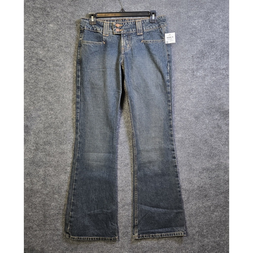 Vtg Lei Utility Jeans Womens Juniors 3 Blue Faded Denim Bootcut Low Rise 90s New